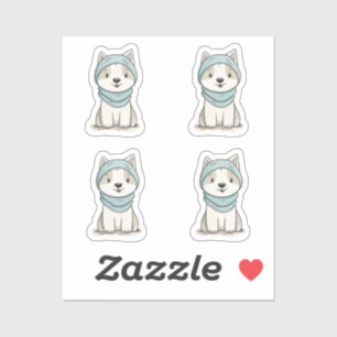 Illustration de Husky Cozy - Autocollant en vinyle
