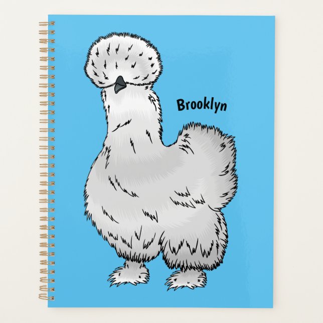 Illustration de la caricature du poulet Silkie (Devant)