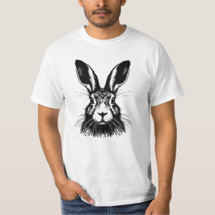 Illustration de la ligne faciale lièvre T-shirt
