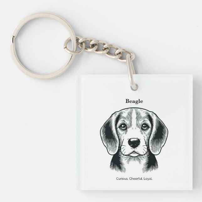 Illustration de la ligne noire du portrait beagle (Devant)