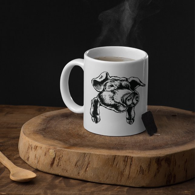 Illustration de la tête de cochons Mug café (Créateur téléchargé)