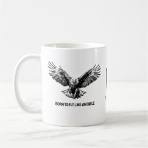 Illustration de l'aigle blanc noir Monogramme Mug