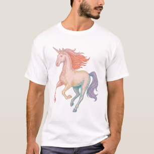 Illustration de licorne vintage pour t-shirt blanc