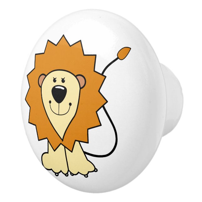 Illustration de lion bouton en céramique de la piè (Droite)