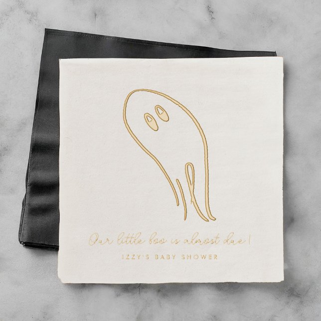 Illustration de Little Boo Ghost (Little Boo Ghost Illustration Modern Minimalist Foil Napkins)