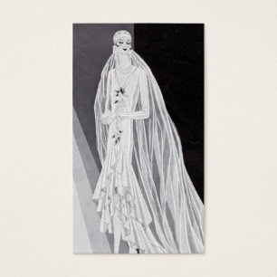 Illustration de mariée Flapper Art Déco élégante 