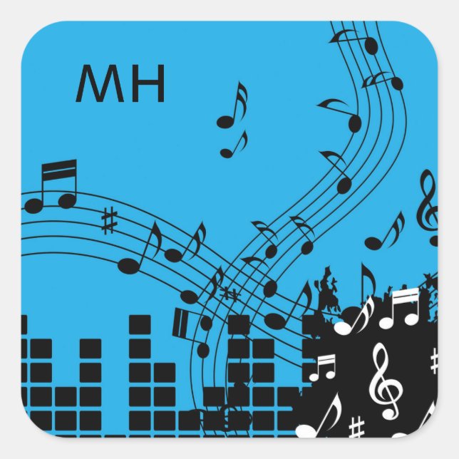 Illustration de musique autocollants monogrammes p (Devant)