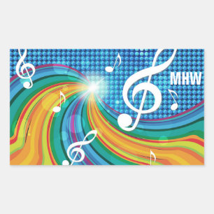 Illustration de musique autocollants monogrammes p