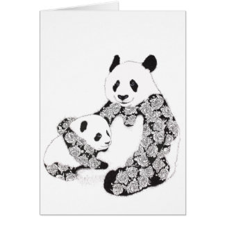 Illustration de panda de mère et de bébé
