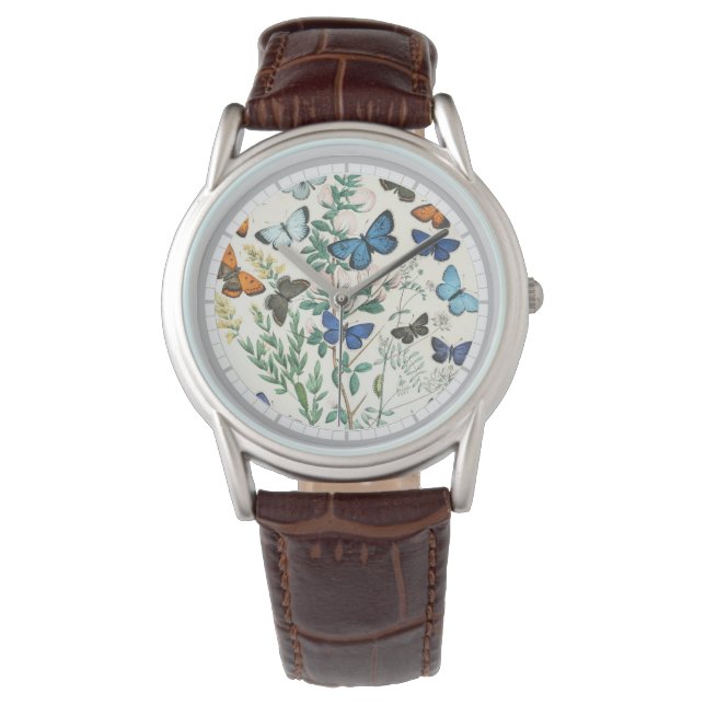 Illustration de papillons sur une montre (devant)