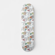 Illustration de poisson chat sur skateboard