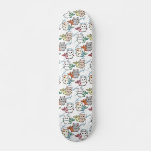 Illustration de poisson chat sur skateboard