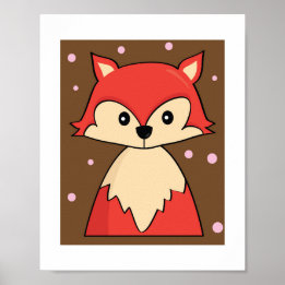 Illustration de renard rouge mignon | Impression d