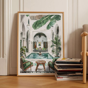 Illustration de riad marocain Impression du Maroc