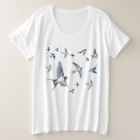Illustration de vol d'oiseaux hirondelles