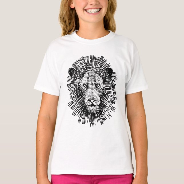 Illustration der abstrakten fetten Löwenwand T-Shirt (Vorderseite)