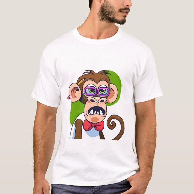 Illustration der Affenfigur "Funny Cartoon" T-Shirt (Vorderseite)