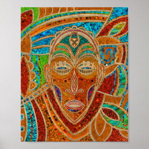 Illustration der Afrikanischen Maske Poster