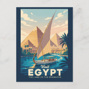 Illustration der ägyptischen Pyramide Reise Kunst  Postkarte