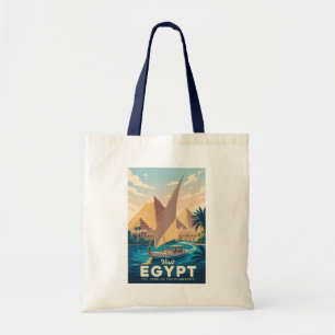Illustration der ägyptischen Pyramide Reise Kunst Tragetasche