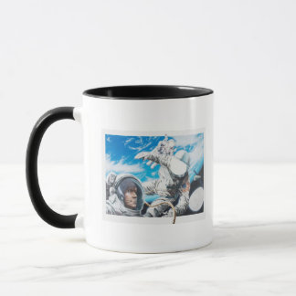 Illustration der amerikanischen Astronauten im Tasse