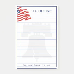 Illustration der amerikanischen Fahne zur Erstellu Post-it Klebezettel