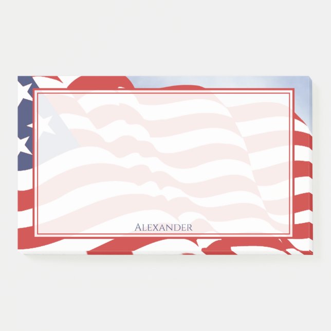 Illustration der amerikanischen Flagge zum Unabhän Post-it Klebezettel (Vorderseite)