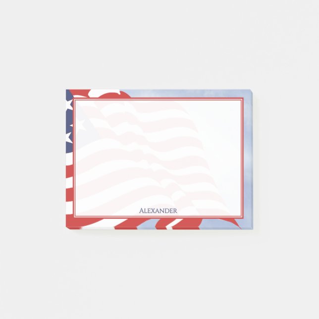 Illustration der amerikanischen Flagge zum Unabhän Post-it Klebezettel (Vorderseite)