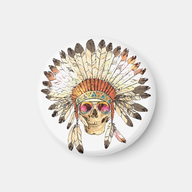 Illustration der amerikanischen Schädelfashion Magnet (Vorne)