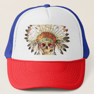 Illustration der amerikanischen Schädelfashion Truckerkappe