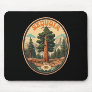 Illustration der Bäume im Sequoia-Nationalpark Wan Mousepad
