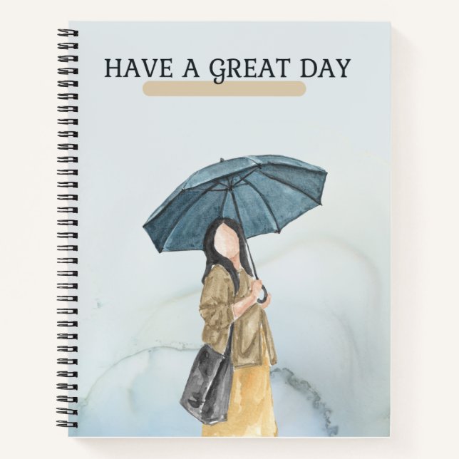 Illustration der blauen Gelbweide Notizbuch (Vorderseite)