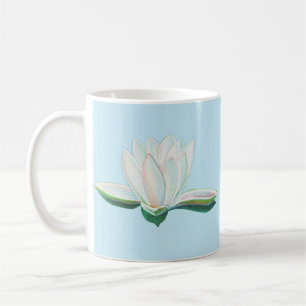 Illustration der Blume White Lotus Kaffeetasse