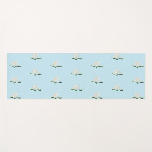 Illustration der Blume White Lotus Yogamatte (Vorderseite (Horizontal))