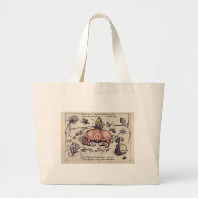 Illustration der botanischen Insekten-Blume Jumbo Stoffbeutel (Vorne)