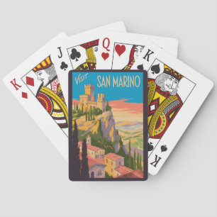 Illustration der Burg San Marino, Reise, Kunst, Vi Spielkarten