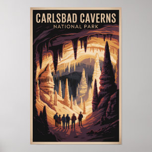 Illustration der Carlsbad Caverns National Park Re Poster