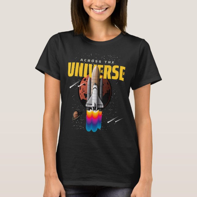Illustration der coolen Raumfähre D T-Shirt (Vorderseite)