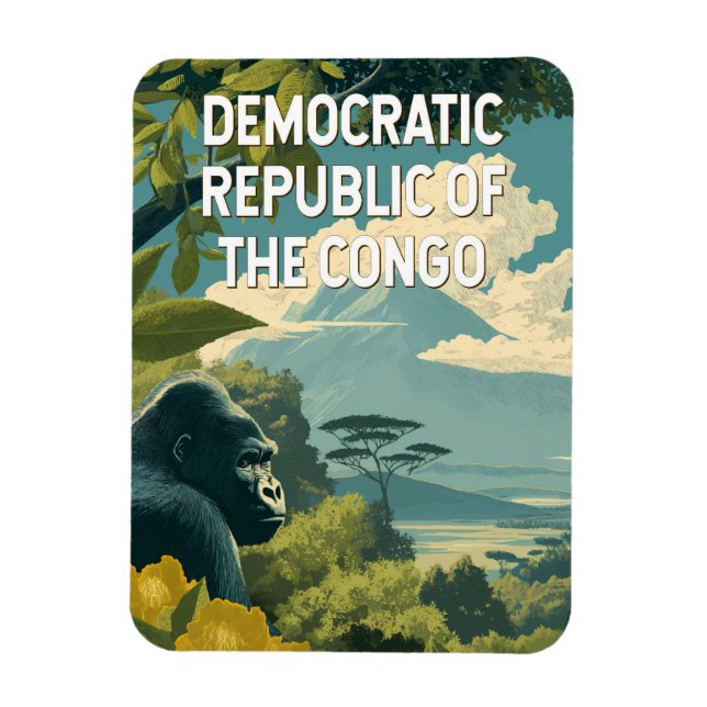Illustration der Demokratischen Republik Kongo Magnet (Vertikal)