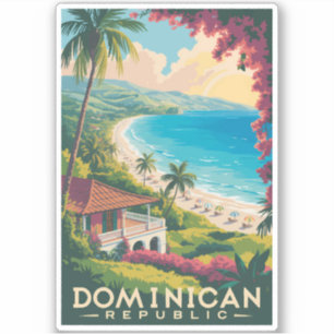 Illustration der Dominikanischen Republik Strand R Aufkleber