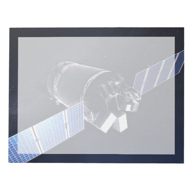 Illustration der Dragon XL-Raumsonde. Notizblock (Vorderseite)