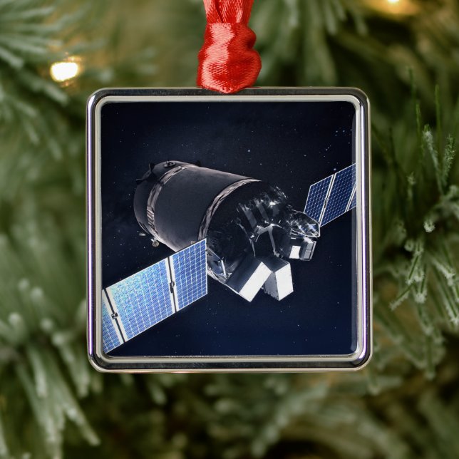 Illustration der Dragon XL-Raumsonde. Ornament Aus Metall (Baum)