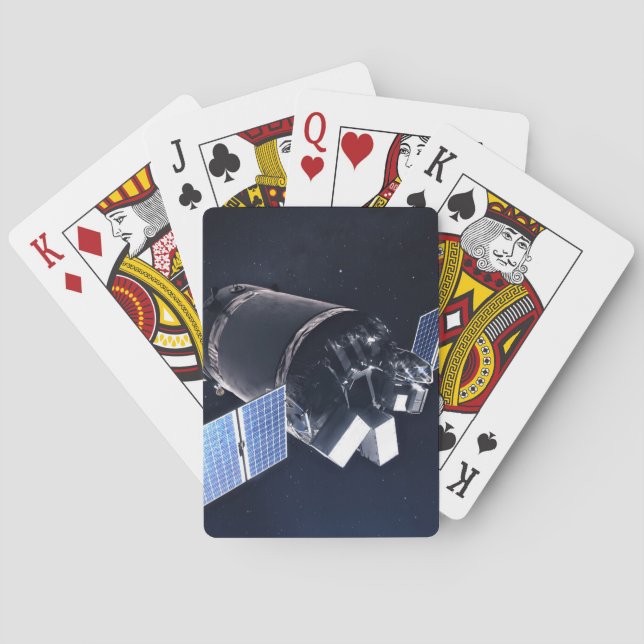 Illustration der Dragon XL-Raumsonde. Spielkarten (Rückseite)