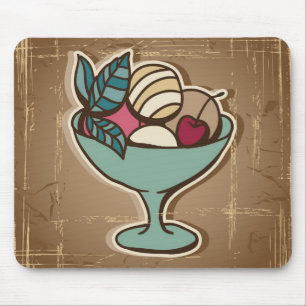 Illustration der Eiscreme in der Retro Art Mousepad