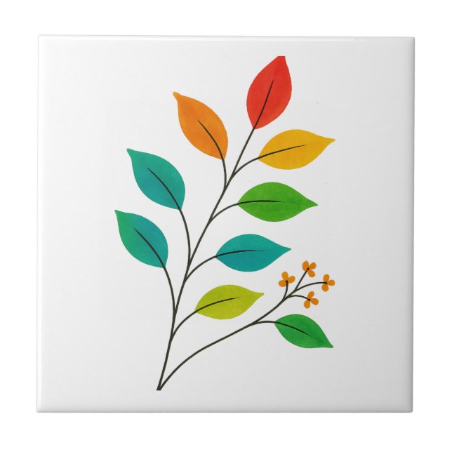 Illustration der farbenfrohen linken Zweigstelle Fliese (Vorderseite)