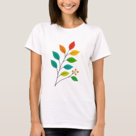 Illustration der farbenfrohen linken Zweigstelle T-Shirt