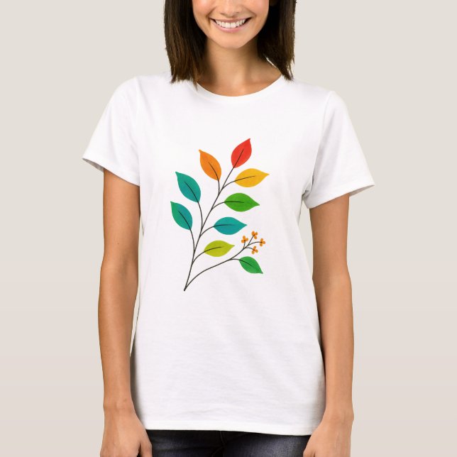 Illustration der farbenfrohen linken Zweigstelle T-Shirt (Vorderseite)