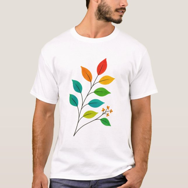 Illustration der farbenfrohen linken Zweigstelle T-Shirt (Vorderseite)