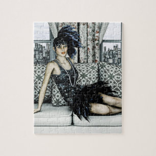 Illustration der Flapper-Mode der Roaring Twenties