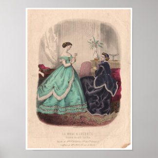 Illustration der französischen Antiquitätenmode au Poster
